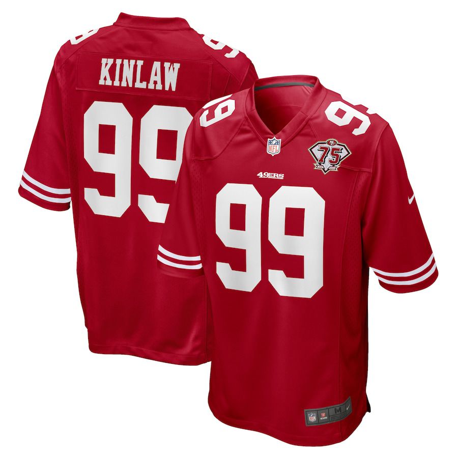 Men San Francisco 49ers #99 Javon Kinlaw Nike Scarlet 75th Anniversary Player Game NFL Jersey->san francisco 49ers->NFL Jersey